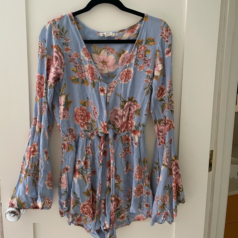 Billabong floral bell sleeve romper